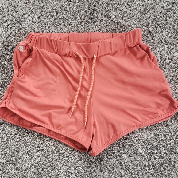 Senita | Coral Athletic Shorts with Pockets - Picture 1 of 3
